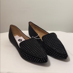 Black studded flats